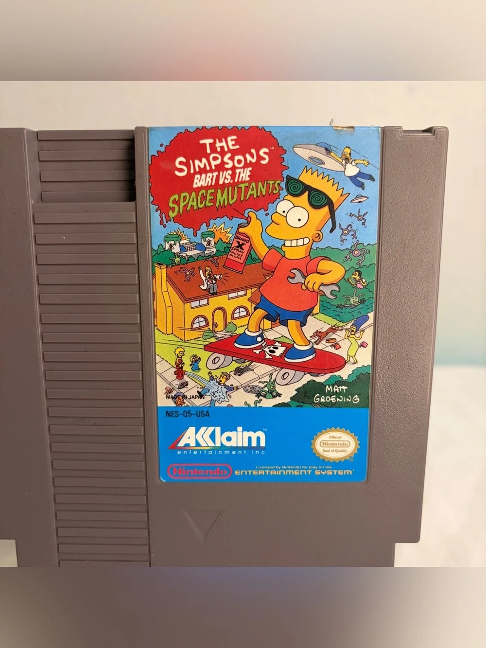 The Simpsons: Bart vs. the Space Mutants (Nintendo NES, 1991) Cartridge Works